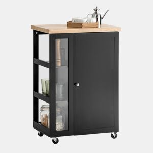 Carrinho de cozinha com 3 prateleiras SoBuy FKW75- SCH preto 60x40x90cm