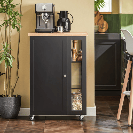 Carrinho de cozinha com 3 prateleiras SoBuy FKW75- SCH preto 60x40x90cm