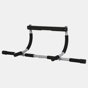 HOMCOM Barra de Elevações Multifuncional de Parede com Pegas Antiderrapantes, Suporta até 110 kg, Ideal para Exercício e Treino em Casa, Ginásio, Preto