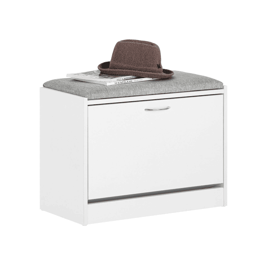 Banco para sapatos com 1 aba SoBuy FSR16-HG branco 60x30x46cm
