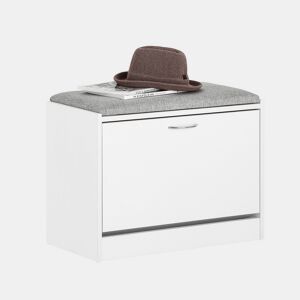 Banco para sapatos com 1 aba SoBuy FSR16-HG branco 60x30x46cm