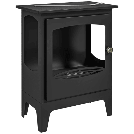 HOMCOM Lareira de Etanol 7000BTU Lareira de Bioetanol de Aço com Apagador de Aço Inoxidável Depósito de 1,2L Tempo de Combustão 3h para Interiores 20-25 m² 39x26x54 cm Preto