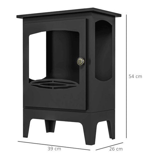 HOMCOM Lareira de Etanol 7000BTU Lareira de Bioetanol de Aço com Apagador de Aço Inoxidável Depósito de 1,2L Tempo de Combustão 3h para Interiores 20-25 m² 39x26x54 cm Preto