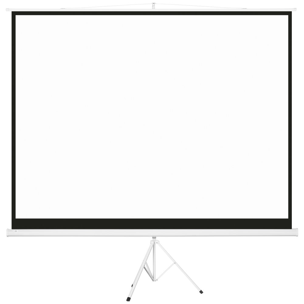 Homcom pantalla de proyector manual con soporte 120 pulgadas pantalla de proyección portátil formato 4:3 para interior y exterior cine en casa patio 244x183 cm blanco