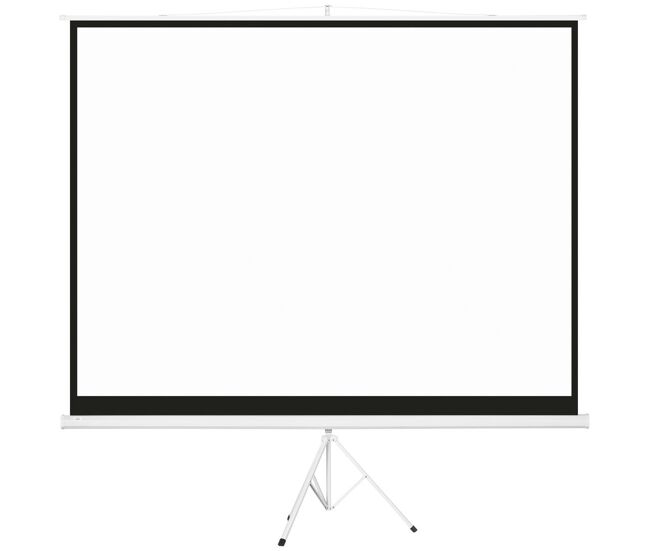 Homcom pantalla de proyector manual con soporte 120 pulgadas pantalla de proyección portátil formato 4:3 para interior y exterior eventos deportivos cine en casa patio 244x183 cm blanco
