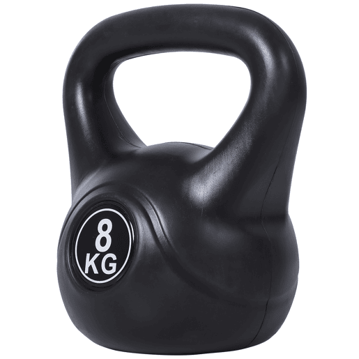 HOMCOM Peso Russo de 8 kg Kettlebell Preenchido de Areia com Punho Largo e Antiderrapante para Exercícios e Treinos em Casa e Ginásio 22x17x24 cm Preto