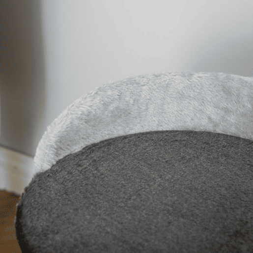 PawHut Árvore Arranhador para Gatos Pequena Altura 46 cm de 2 Níveis com Poste e Tapete de Arranhar Cama e Bola Suspensa 35,5x37x46 cm Cinza