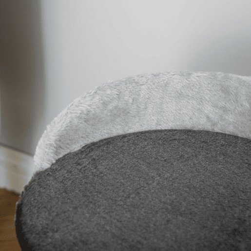 PawHut Árvore Arranhador para Gatos Pequena Altura 46 cm de 2 Níveis com Poste e Tapete de Arranhar Cama e Bola Suspensa 35,5x37x46 cm Cinza