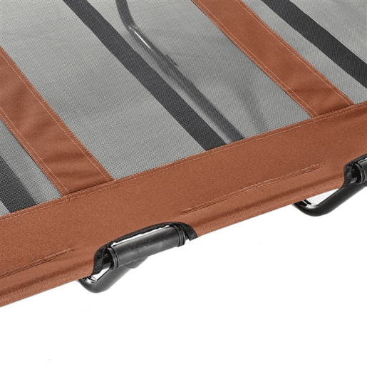 PawHut Cama para Animais de Estimação Cama Elevada para Cães Gatos com Tecido Transpirável para Dormir Relaxar Exterior Jardim Terraço 122x92x23cm Marrom