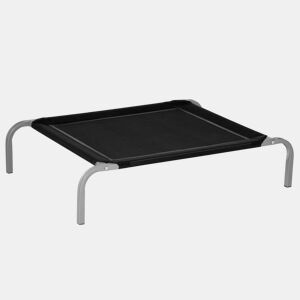 PawHut Cama Elevada para Animais de Estimação Cama para Cães e Gatos Desmontável Tecido Textilene Exterior Jardim Terraço 90x65x20cm Preto