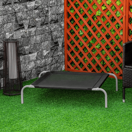 PawHut Cama Elevada para Animais de Estimação Cama para Cães e Gatos Desmontável Tecido Textilene Exterior Jardim Terraço 90x65x20cm Preto