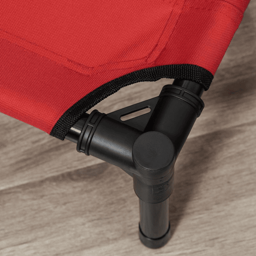 PawHut Cama para Animais de Estimação Cama Elevada para Cães Gatos Portátil Tecido Transpirável para Exterior Interior 76x61x18cm Vermelho