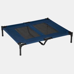PawHut Cama para Animais de Estimação Cama Elevada para Cães Gatos Portátil Tecido Transpirável Resistente a Água 91,5x76,2x18cm Azul