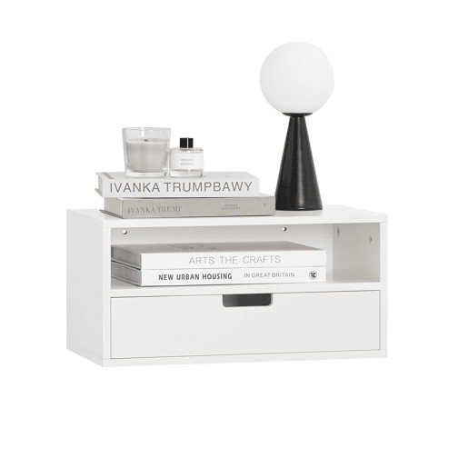 Prateleira de parede com 1 gaveta SoBuy NKD03-W branco 45x25x22 cm