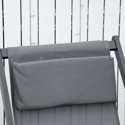 Outsunny Conjunto de 2 Espreguiçadeiras Dobráveis de Alumínio para Jardim com Encosto Ajustável em 5 Posições e Apoio de Cabeça para Terraço e Exterior 60x100x85 cm Cinzento