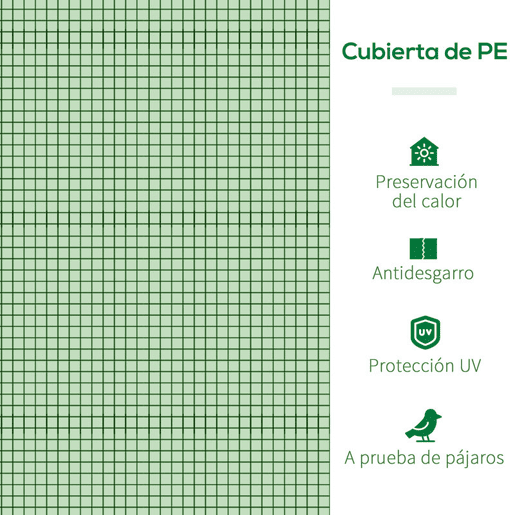 Outsunny Estufa 295x100x80 cm para Jardim Varanda Estufa Pequena para Cultivo de Plantas com 3 Janelas Estrutura de Aço e PVC Verde