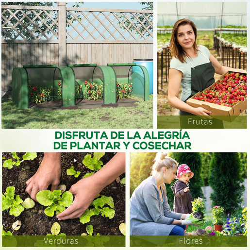 Outsunny Estufa 295x100x80 cm para Jardim Varanda Estufa Pequena para Cultivo de Plantas com 3 Janelas Estrutura de Aço e PVC Verde