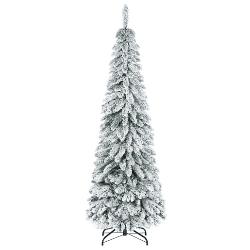 HOMCOM Árvore de Natal Artificial 180 cm Árvore de Natal Nevada com 523 Ramos Suporte de Aço Dobrável Decoração para Casa Festas Ø74x180 cm Verde