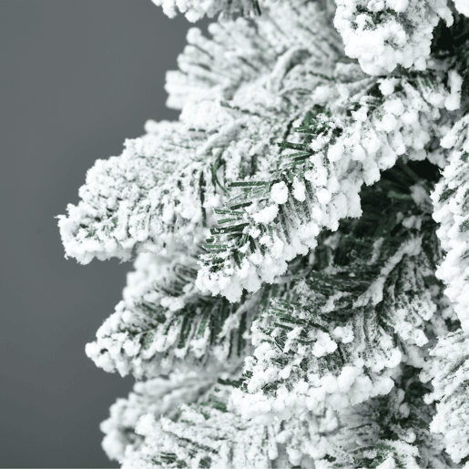 HOMCOM Árvore de Natal Artificial 180 cm Árvore de Natal Nevada com 523 Ramos Suporte de Aço Dobrável Decoração para Casa Festas Ø74x180 cm Verde