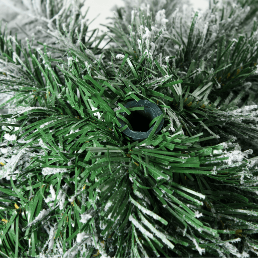 HOMCOM Árvore de Natal Artificial 180 cm Árvore de Natal Nevada com 523 Ramos Suporte de Aço Dobrável Decoração para Casa Festas Ø74x180 cm Verde