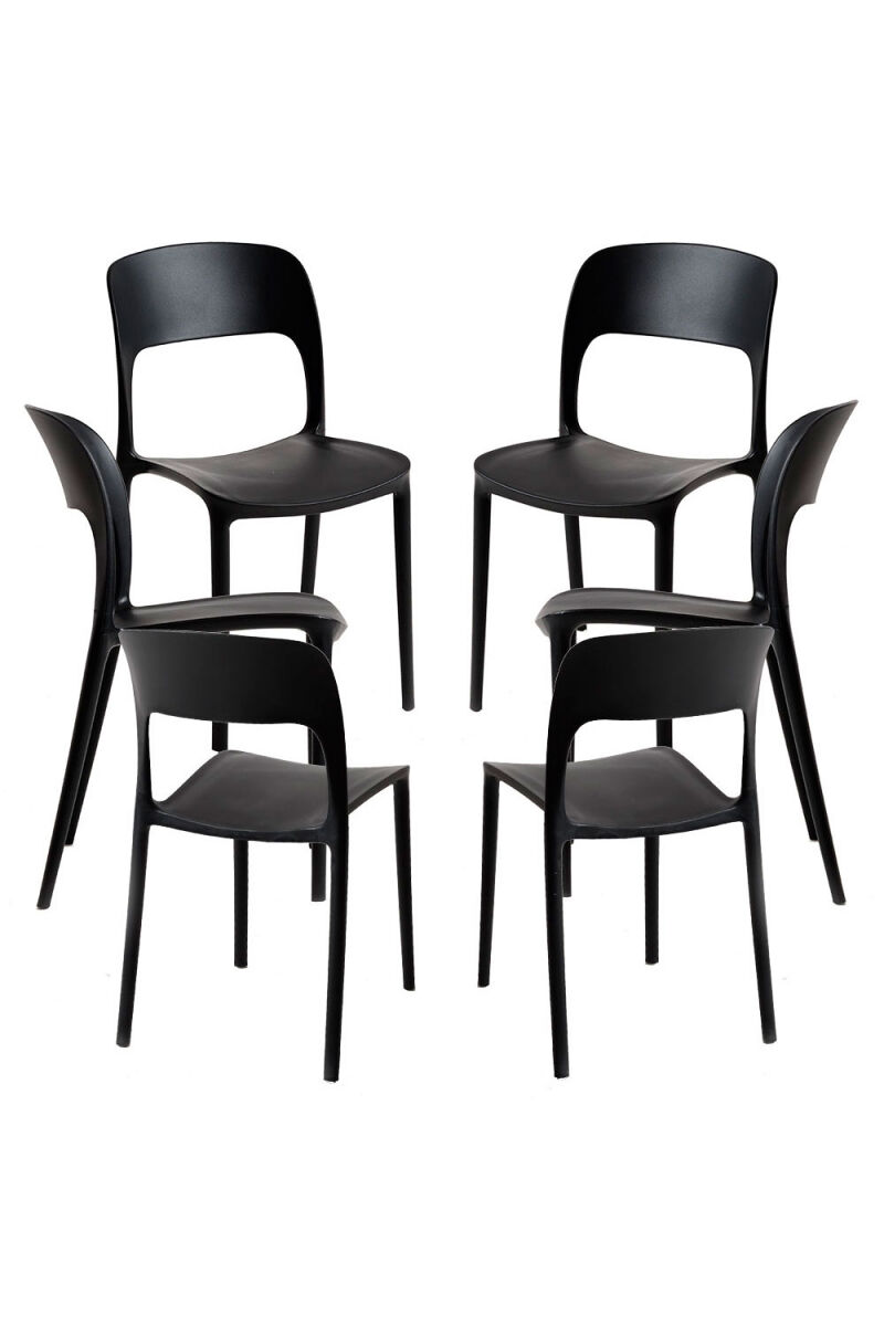 Pack 6 sillas inis - negro