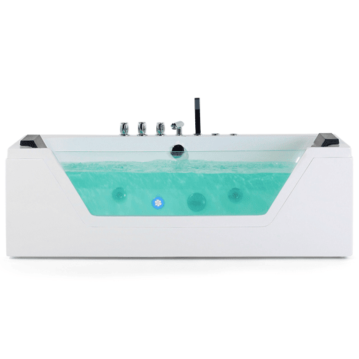 Banheira de hidromassagem de canto com LED SAMANA 1530 x 710 mm Branco