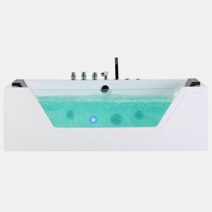 Banheira de hidromassagem de canto com LED SAMANA 1530 x 710 mm Branco