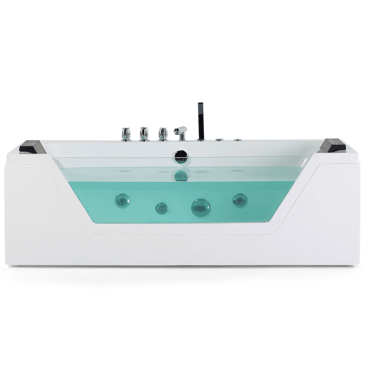 Banheira de hidromassagem de canto com LED SAMANA 1530 x 710 mm Branco