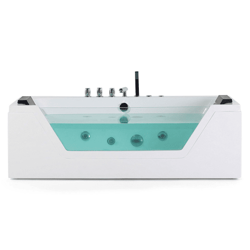 Banheira de hidromassagem de canto com LED SAMANA 1530 x 710 mm Branco