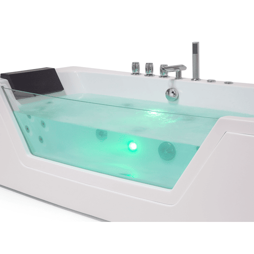 Banheira de hidromassagem de canto com LED SAMANA 1530 x 710 mm Branco