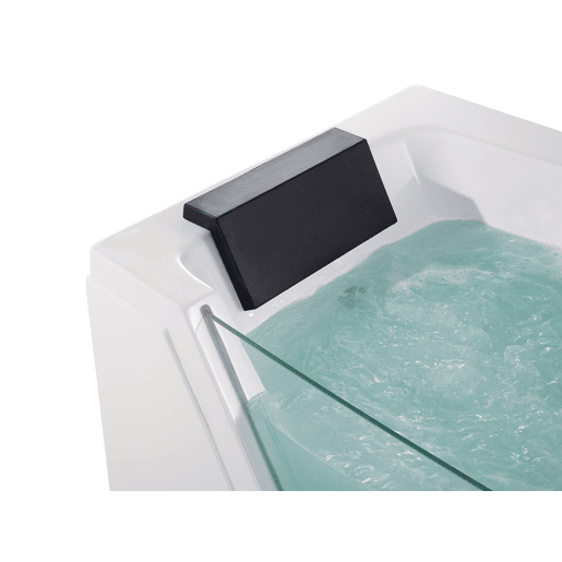 Banheira de hidromassagem de canto com LED SAMANA 1530 x 710 mm Branco