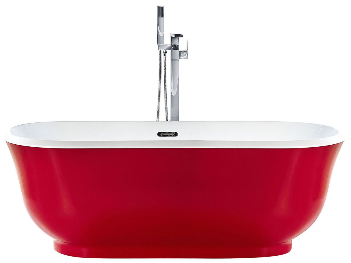 Beliani Bañera independiente TESORO 77x170 Rojo