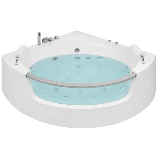 Banheira de hidromassagem de canto com LED MANGLE 2010 x 1500 mm Branco