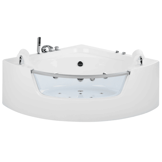 Banheira de hidromassagem de canto com LED MANGLE 2010 x 1500 mm Branco