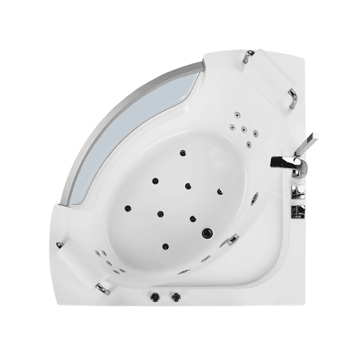 Banheira de hidromassagem de canto com LED MANGLE 2010 x 1500 mm Branco
