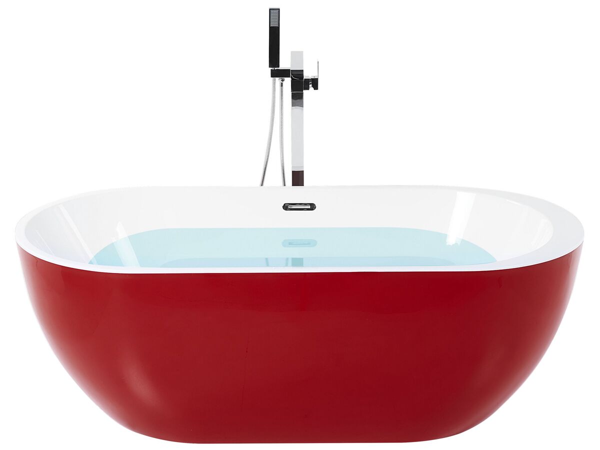 Beliani Bañera independiente NEVIS 75x160 Rojo