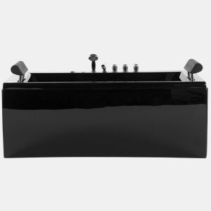 Banheira de hidromassagem de canto com LED MONTEGO Preto