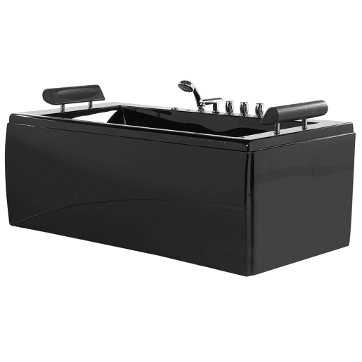 Banheira de hidromassagem de canto com LED MONTEGO Preto