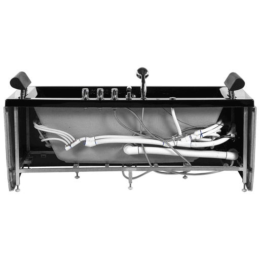 Banheira de hidromassagem de canto com LED MONTEGO Preto