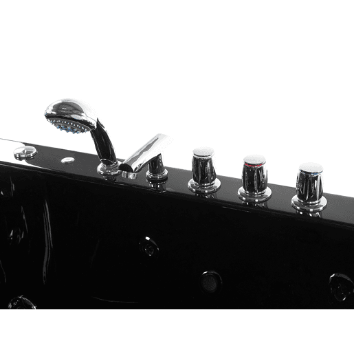 Banheira de hidromassagem de canto com LED MONTEGO Preto