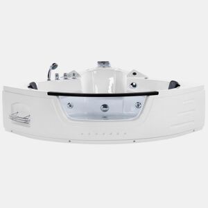 Banheira de hidromassagem de canto com LED MARTINICA 2140 x 1550 mm Branco