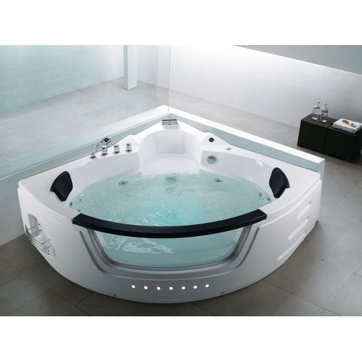 Banheira de hidromassagem de canto com LED MARTINICA 2140 x 1550 mm Branco