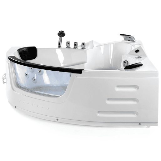 Banheira de hidromassagem de canto com LED MARTINICA 2140 x 1550 mm Branco