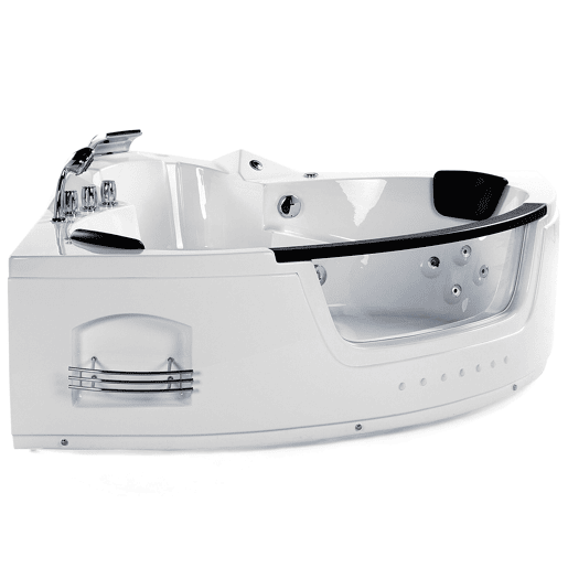 Banheira de hidromassagem de canto com LED MARTINICA 2140 x 1550 mm Branco