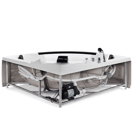 Banheira de hidromassagem de canto com LED MARTINICA 2140 x 1550 mm Branco