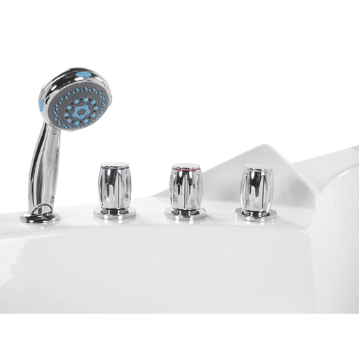 Banheira de hidromassagem de canto com LED MARTINICA 2140 x 1550 mm Branco