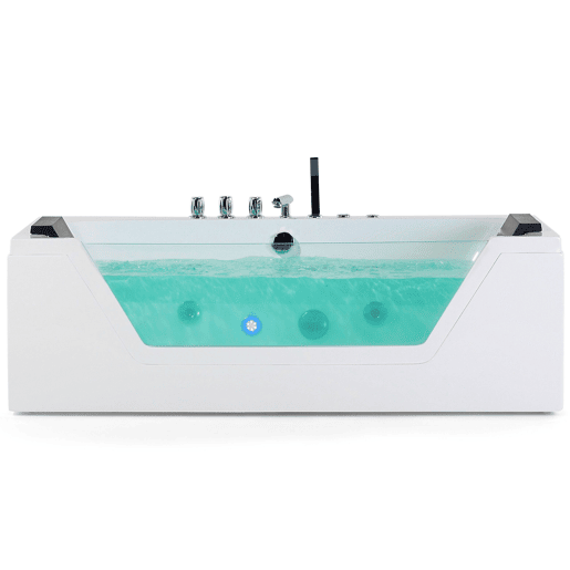 Banheira de hidromassagem de canto com LED SAMANA 1620 x 760 mm Branco