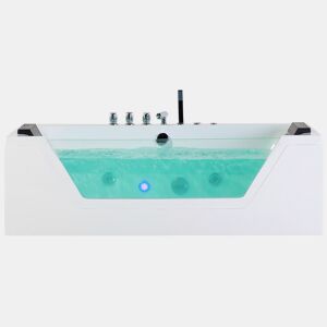 Banheira de hidromassagem de canto com LED SAMANA 1620 x 760 mm Branco
