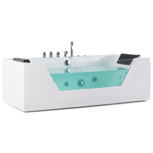 Banheira de hidromassagem de canto com LED SAMANA 1620 x 760 mm Branco