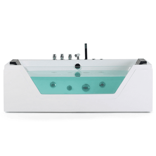 Banheira de hidromassagem de canto com LED SAMANA 1620 x 760 mm Branco